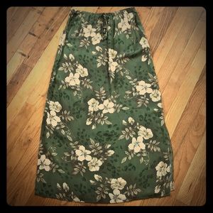 Vintage Chico sage green floral maxi skirt